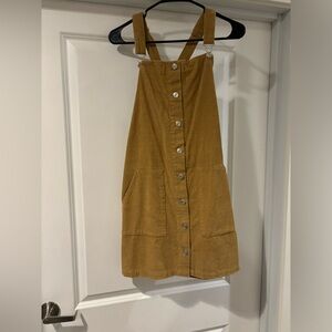 corduroy overall mini dress